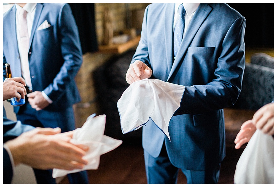 Groom getting ready at the Iron Horse Hotel