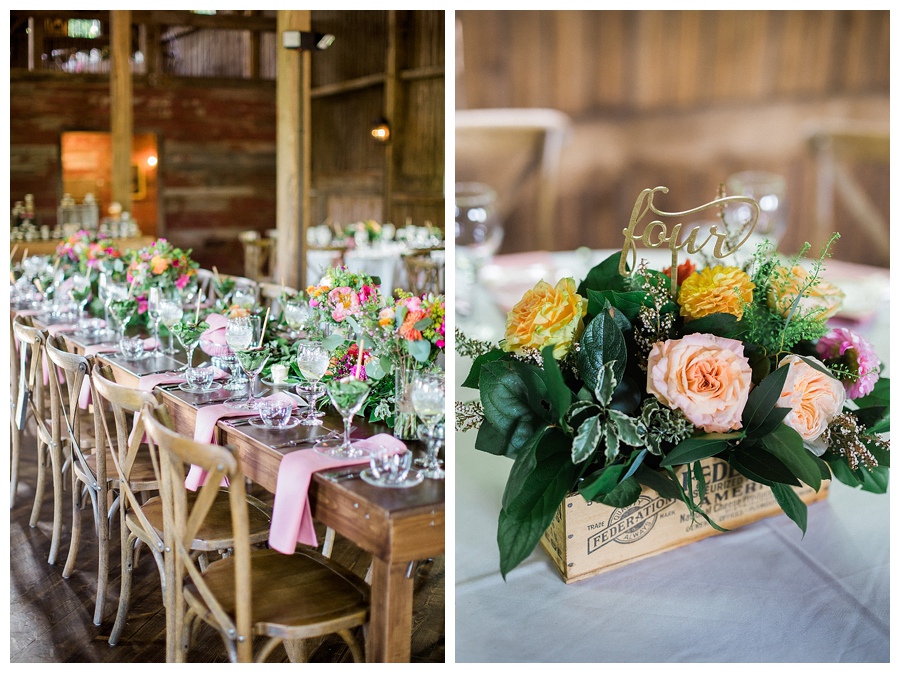 farm to table style wedding reception at the Farm at Dover