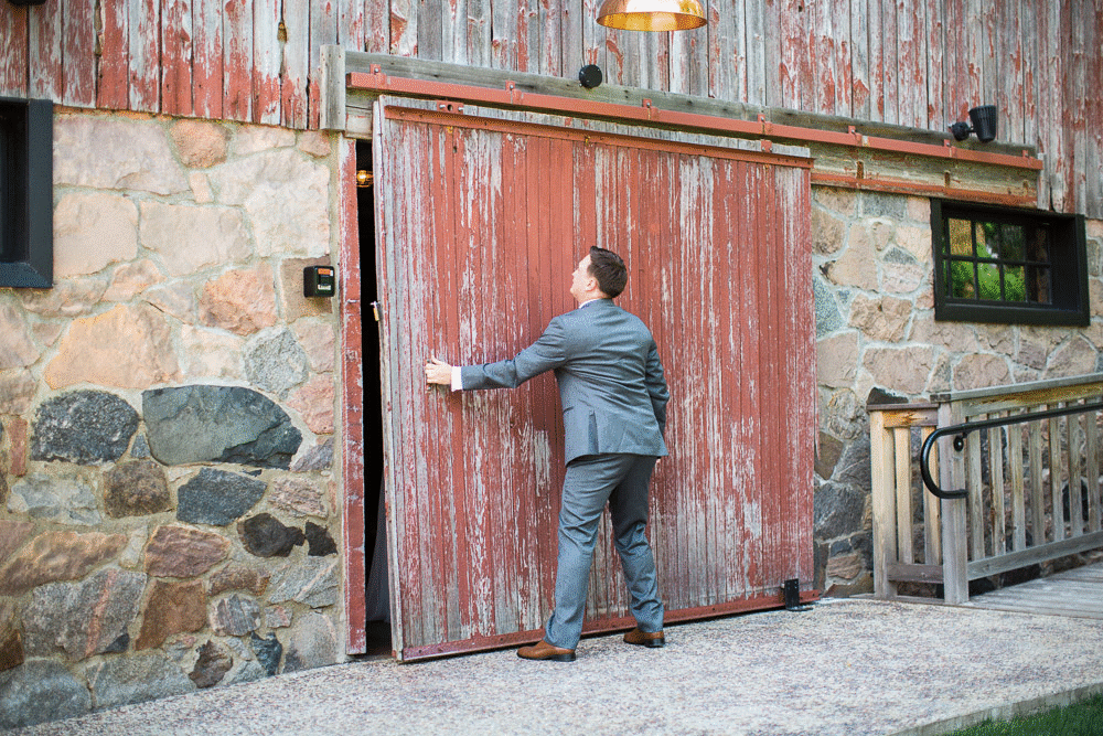 couple's first look before wedding at the Farm at Dover