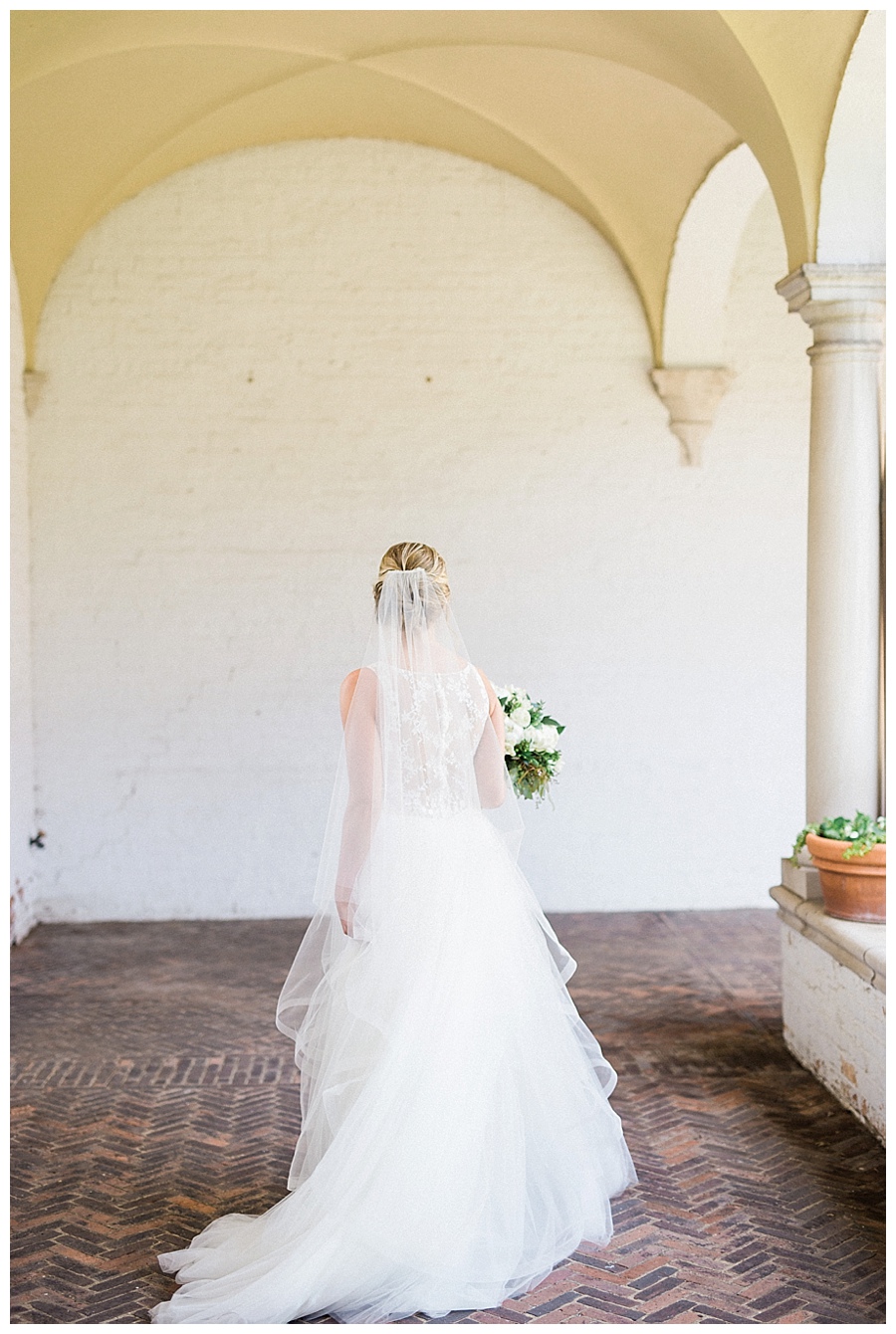 Bride wearing Nouvelle Amsale wedding dress as seen on Style Me Pretty