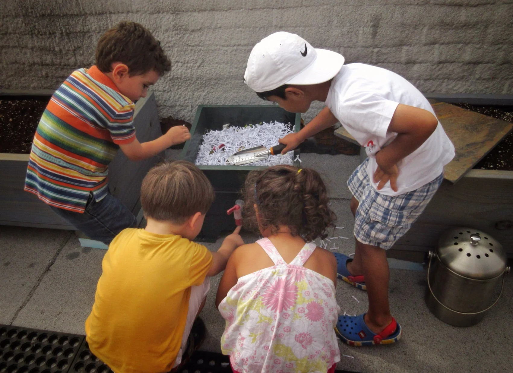 Pet care now has an outdoor element: in addition to caring for our fish and snail indoors, we share our snack, food prep & lunch scraps with our "pet worms" on the roof. Yay, compost!