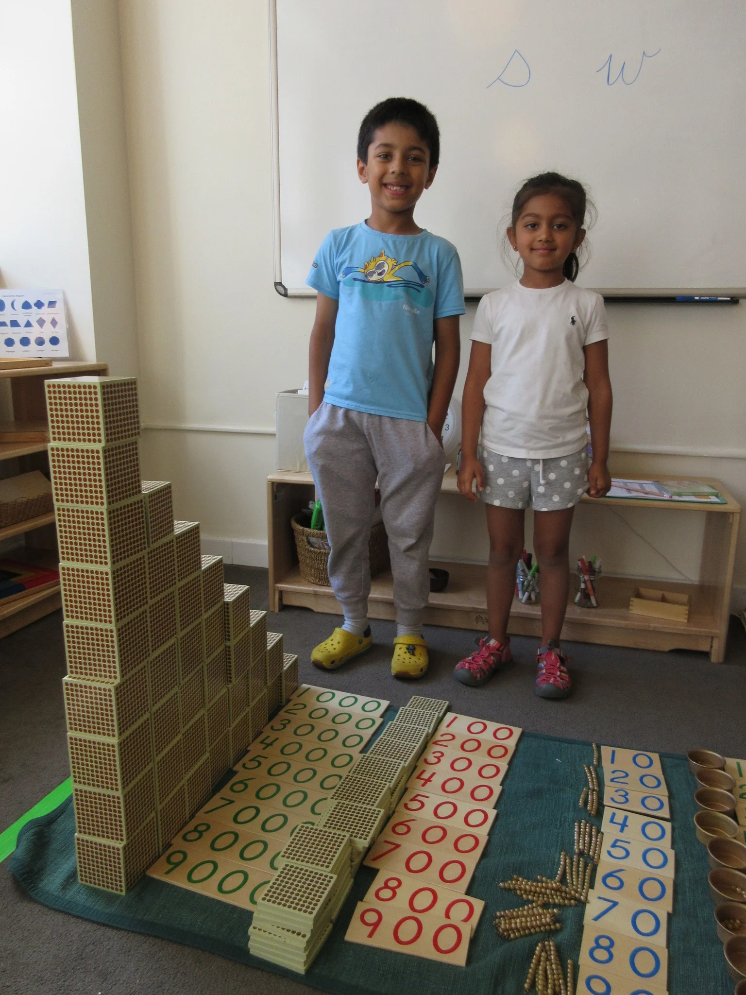 Two friends proudly show off the Decimal Layout.