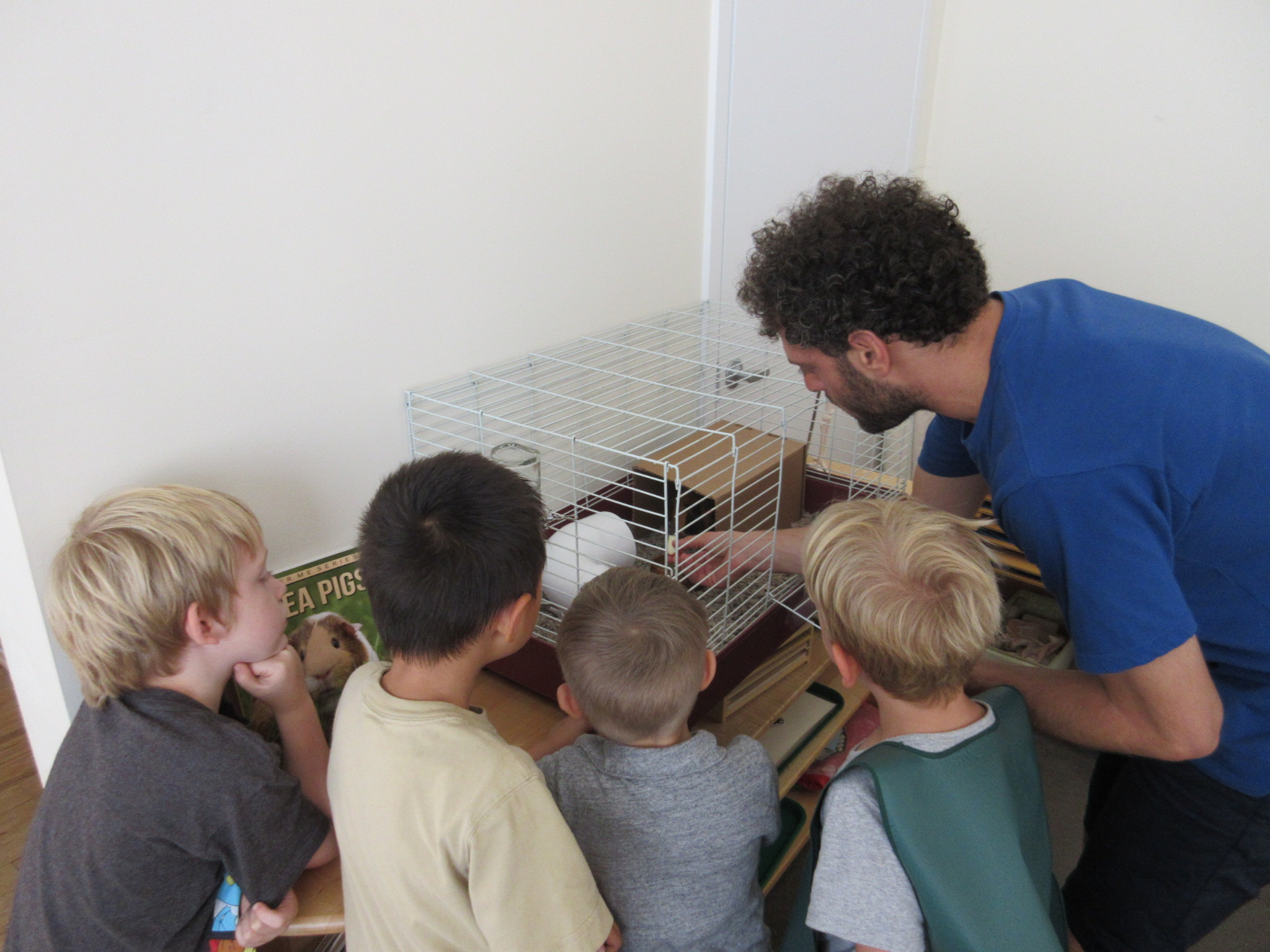 We began the week by cleaning our new guinea pig's cage and giving him fresh water and food. We love Blaise!