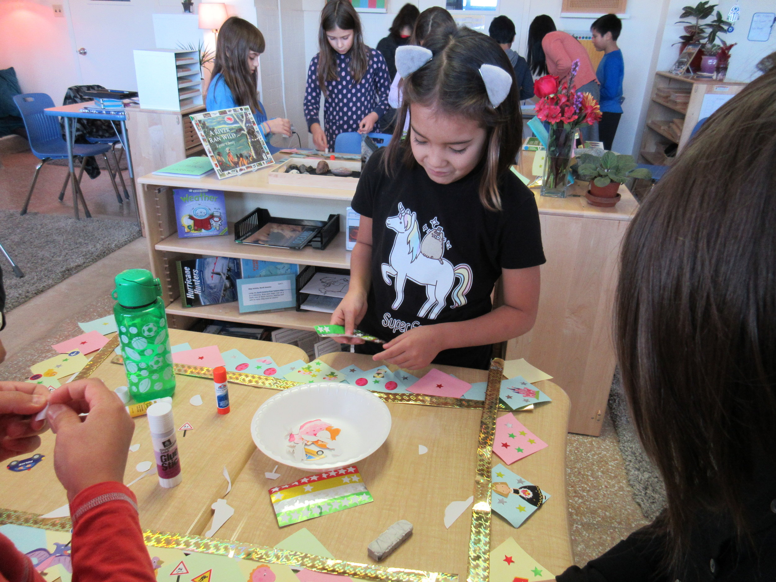 Creating our own Toran for Diwali.