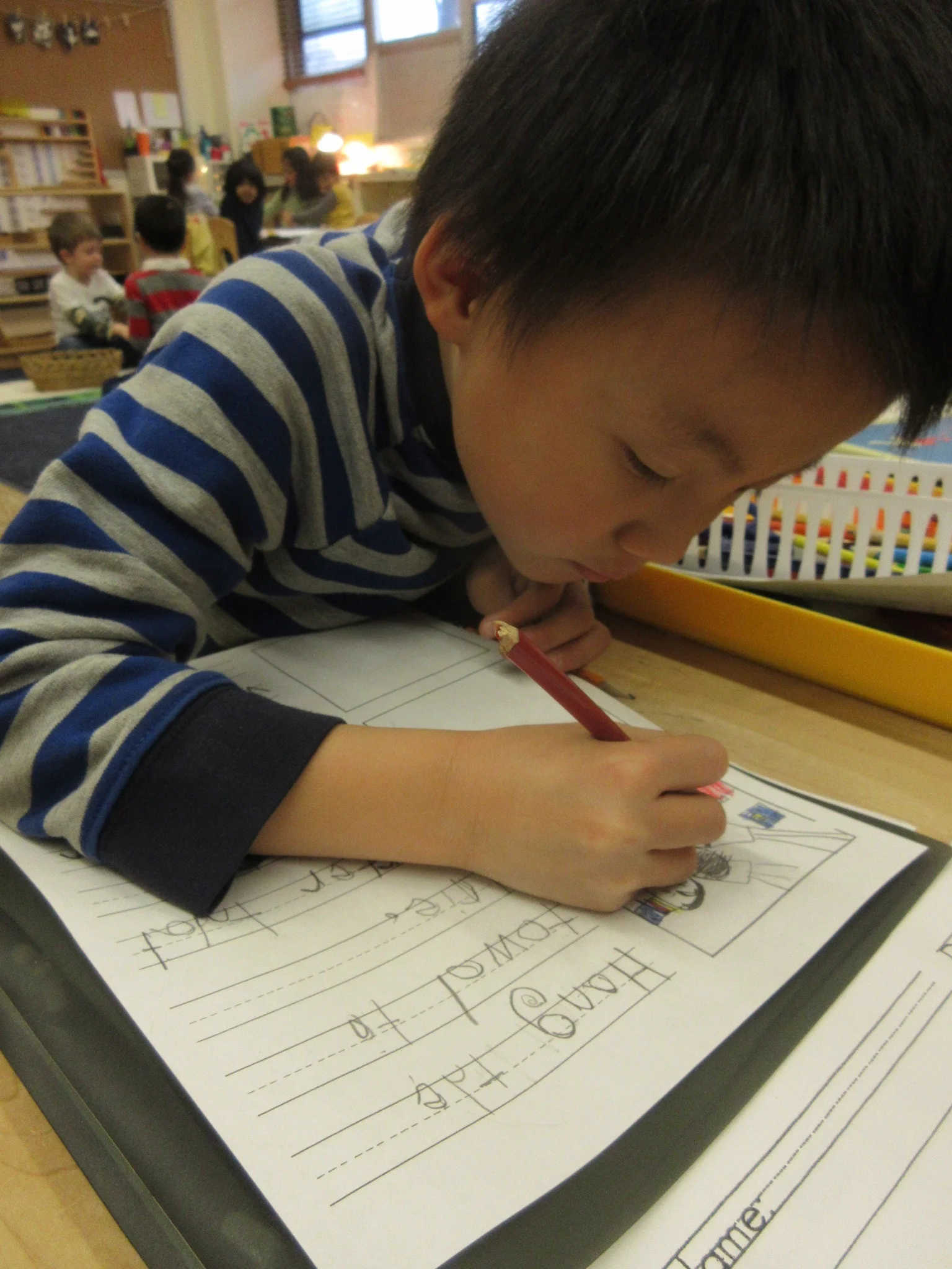 Working hard on Writer's Workshop!