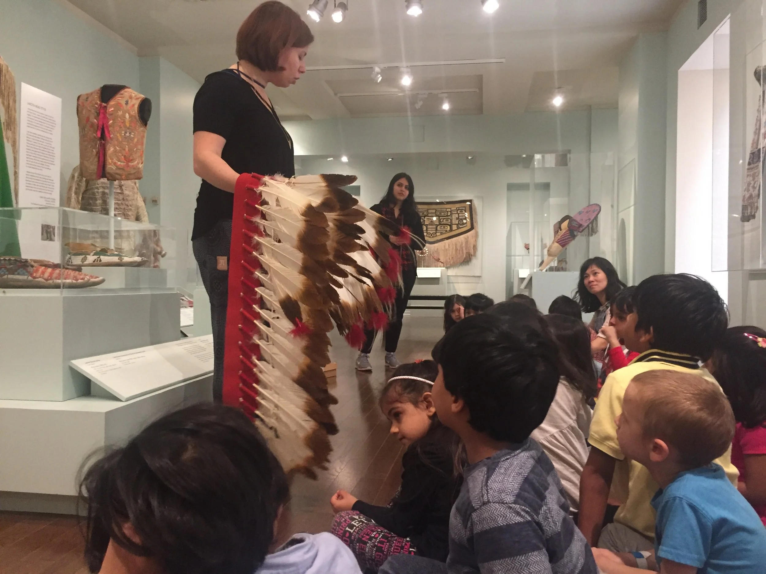 We enjoyed hearing about how each war bonnet feather represented an act of courage!