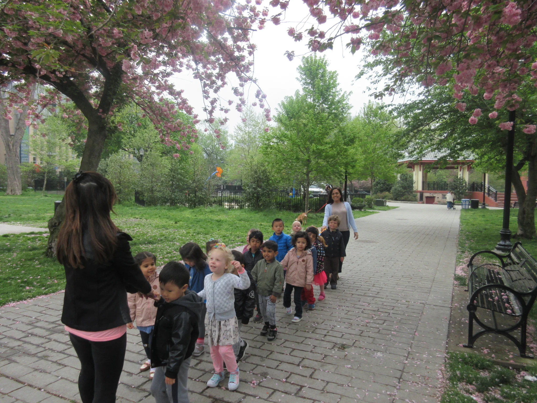 Loving this warm weather, walking to the park 