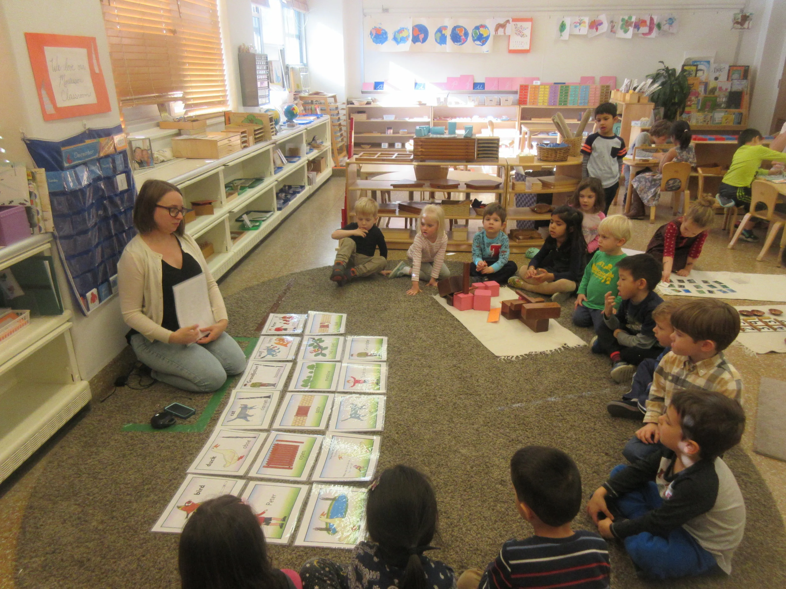 Listening to Peter and the Wolf with Ms. Helen.