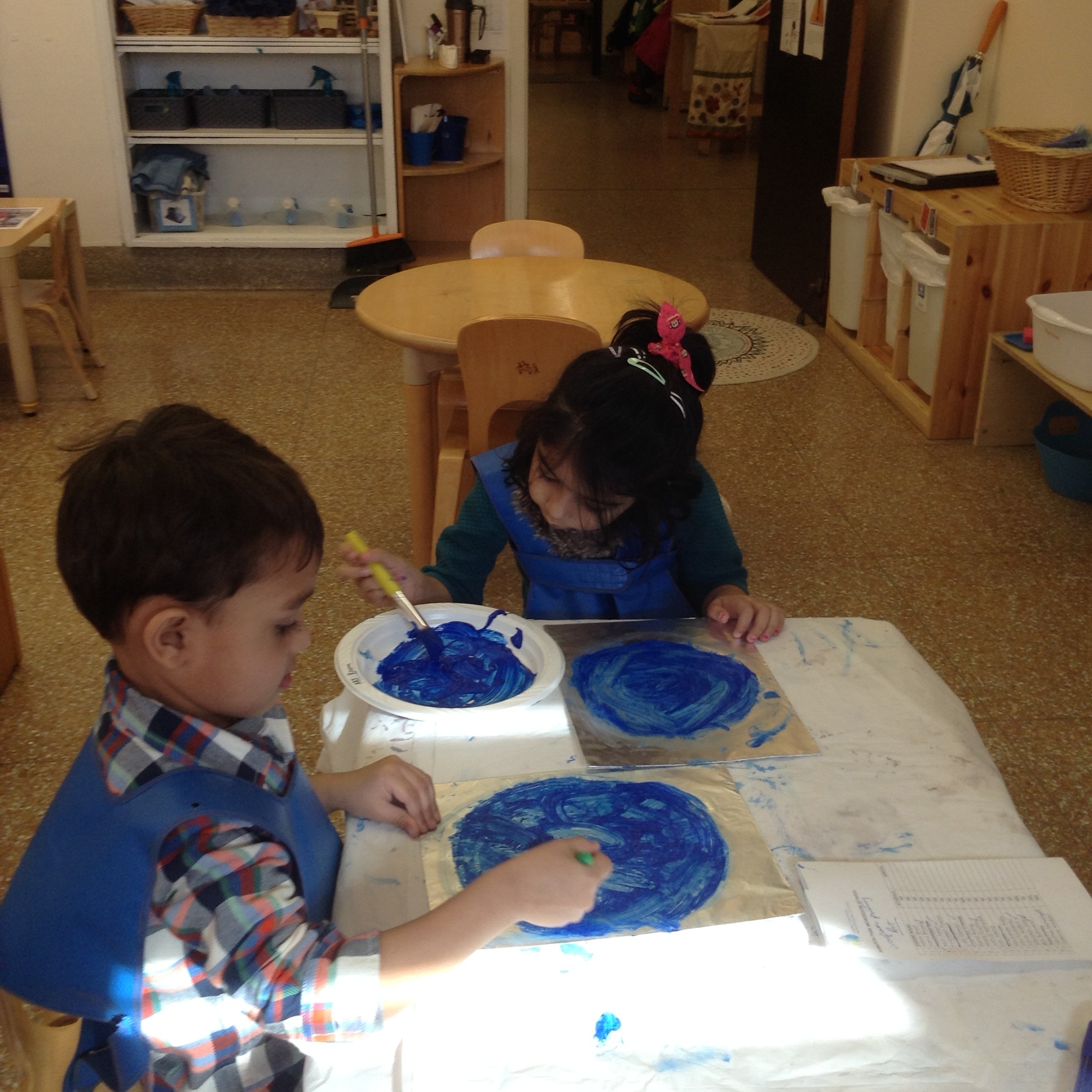 Getting creative with our snowflake art project!