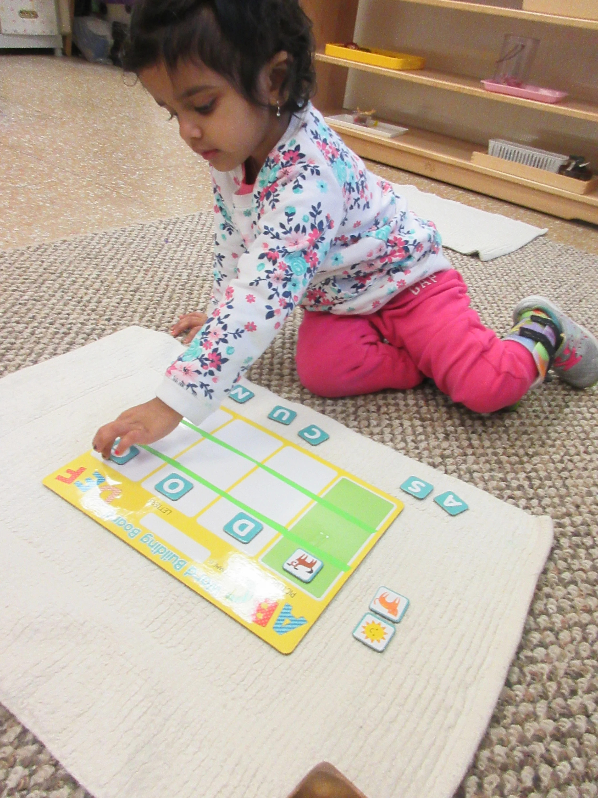 Some of us have started putting letters together to create short words such as, sun, dog, and cat! 