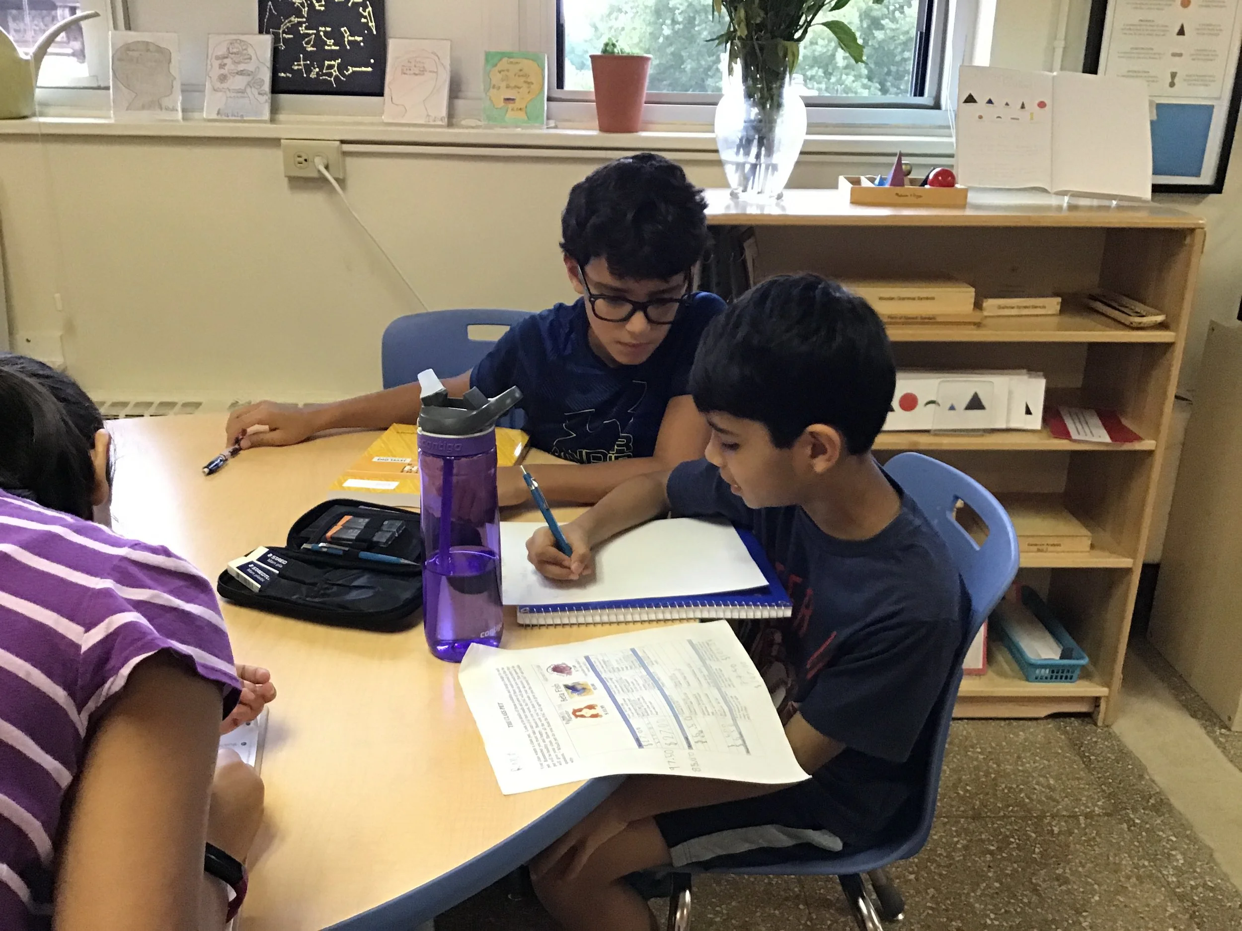Working together on a collaborative Math activity