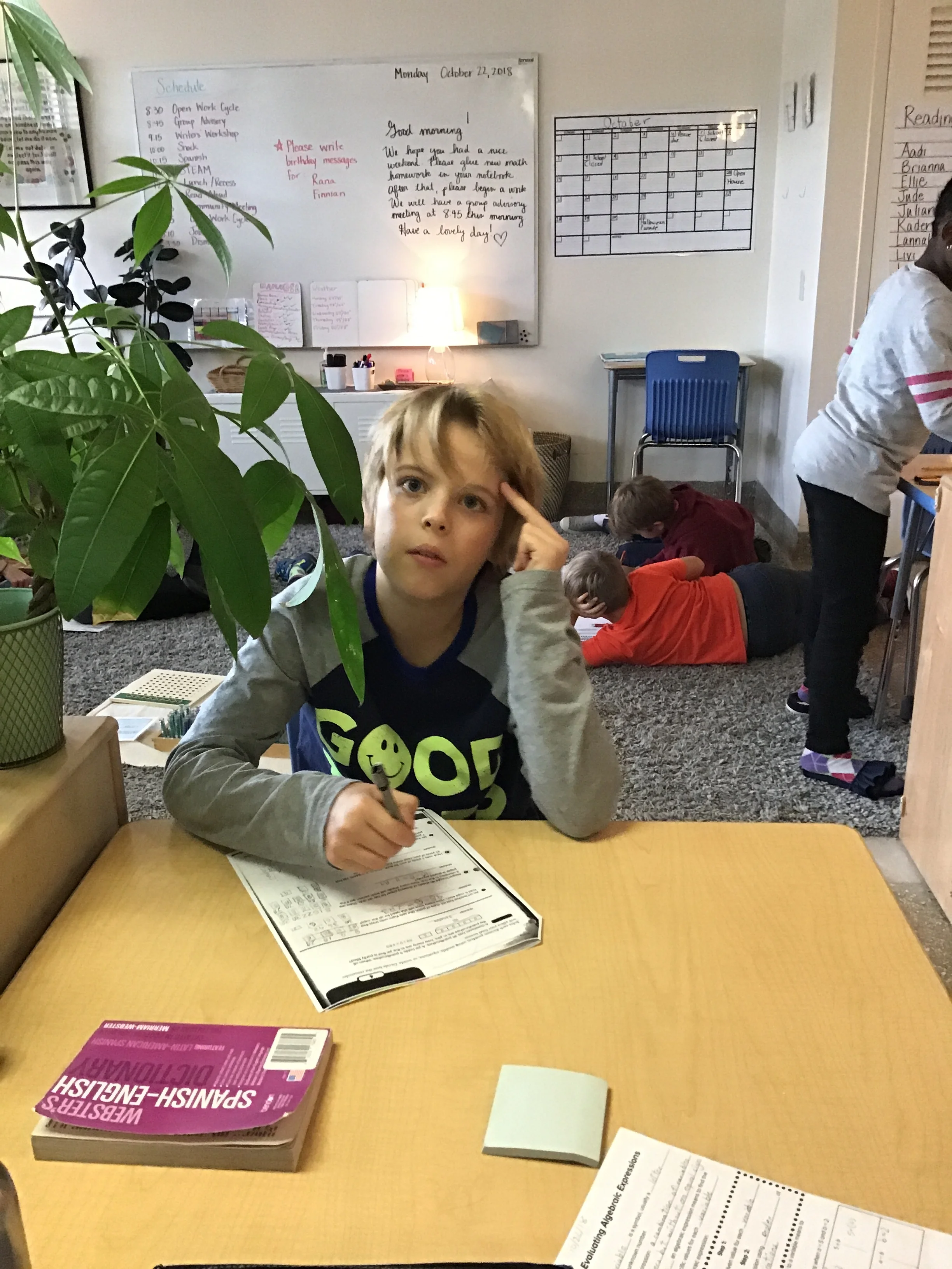 Caught in a moment of contemplation about word problems!