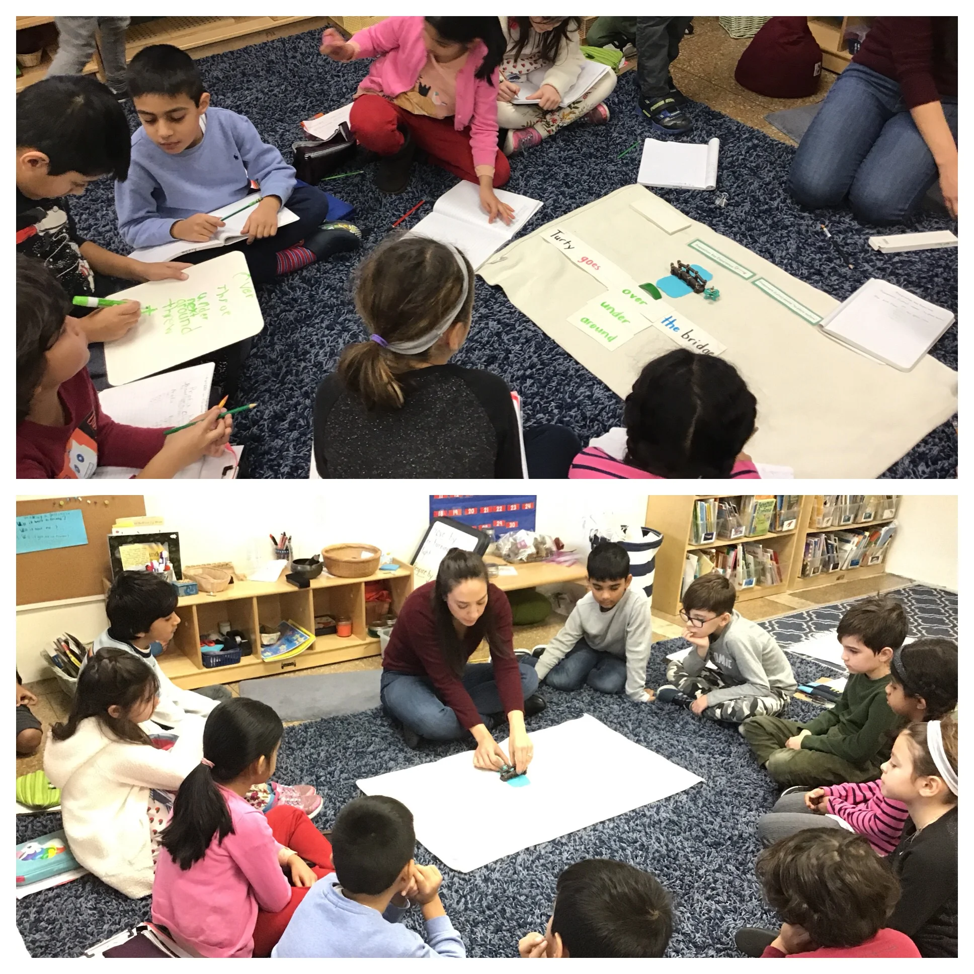 Second levels receiving a preposition lesson with Ms. Michelle!