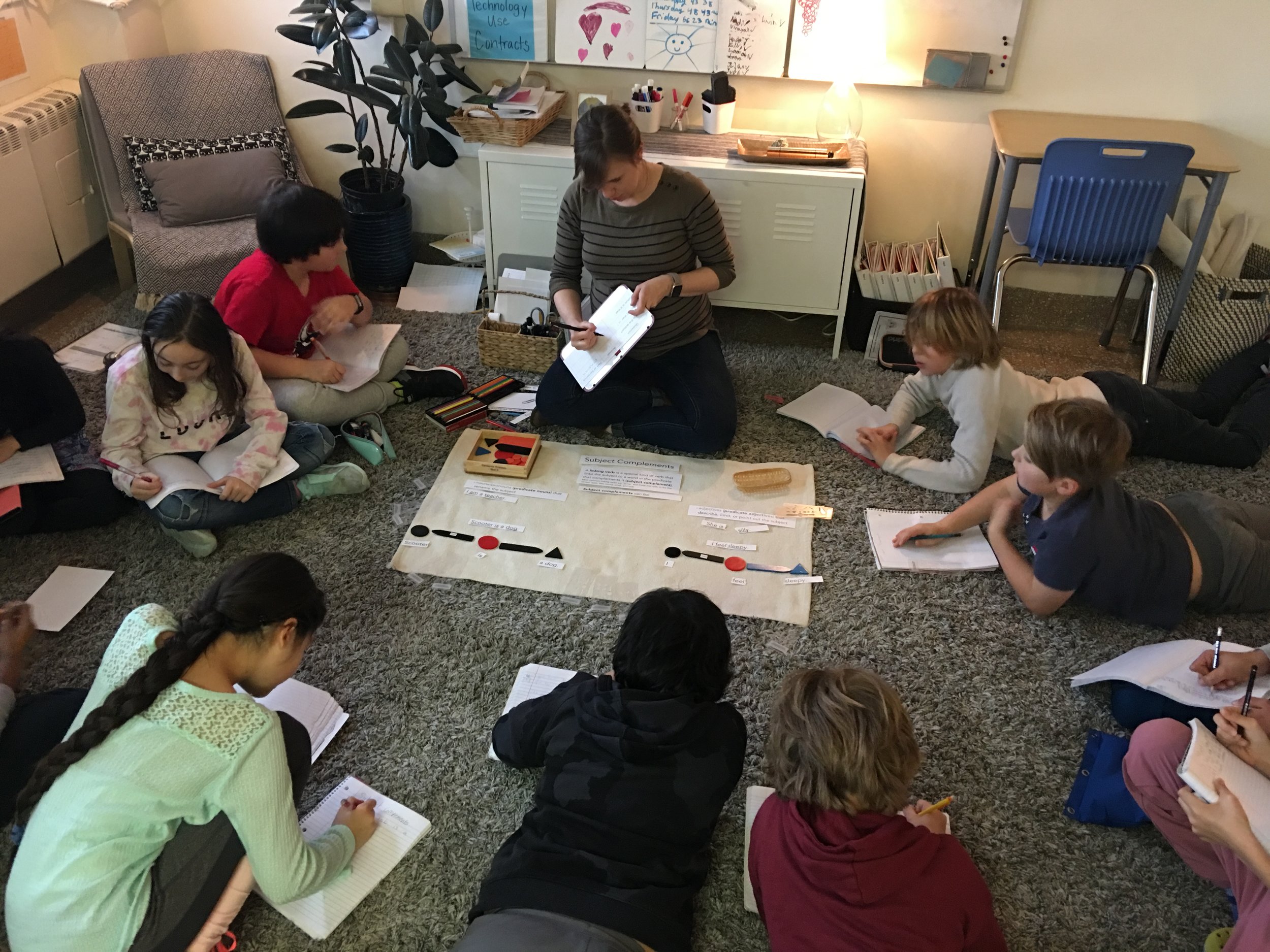 Practicing our note taking skills in Sentence Analysis.