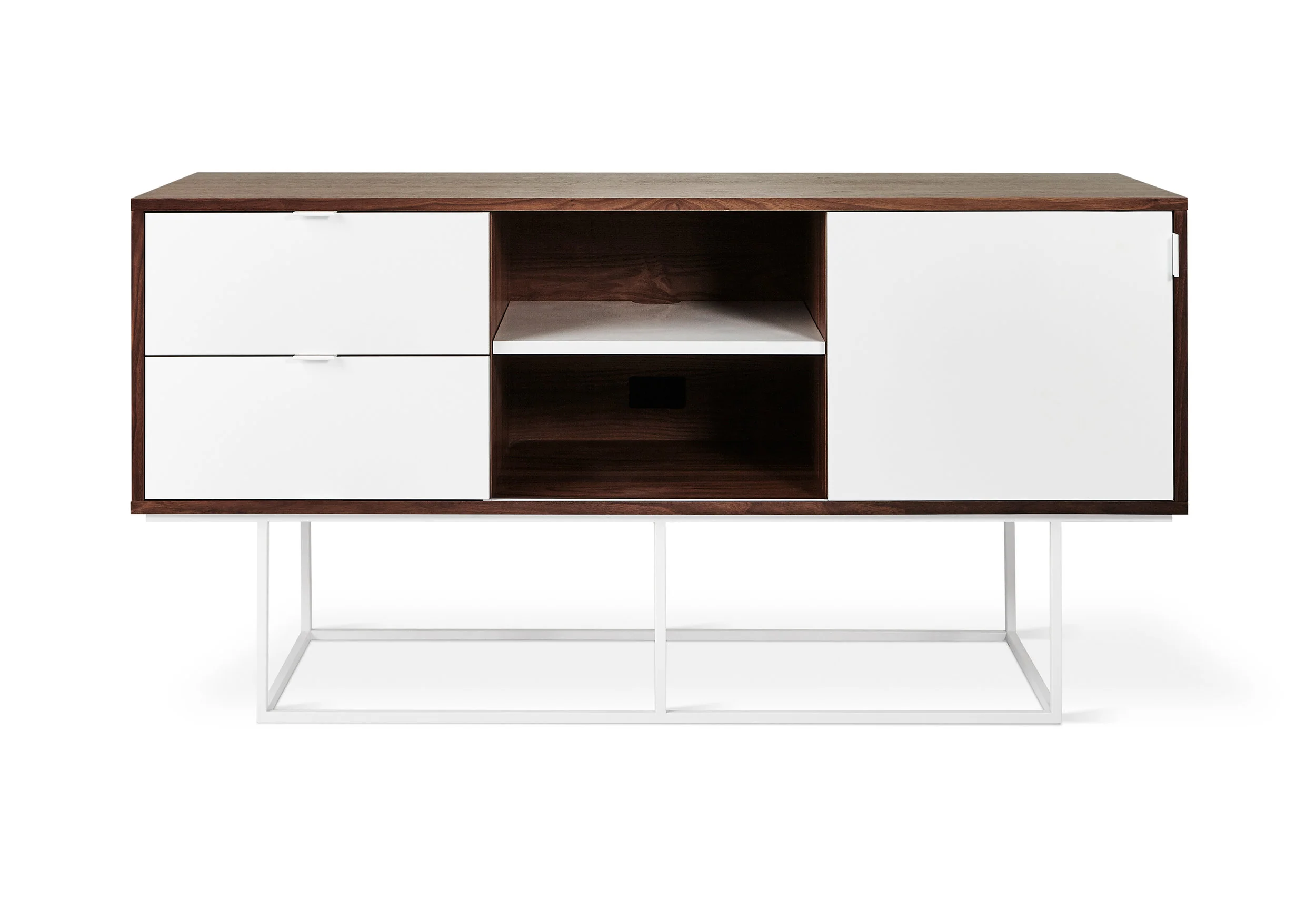 Emerson Media Stand - Walnut and White - P01.jpg