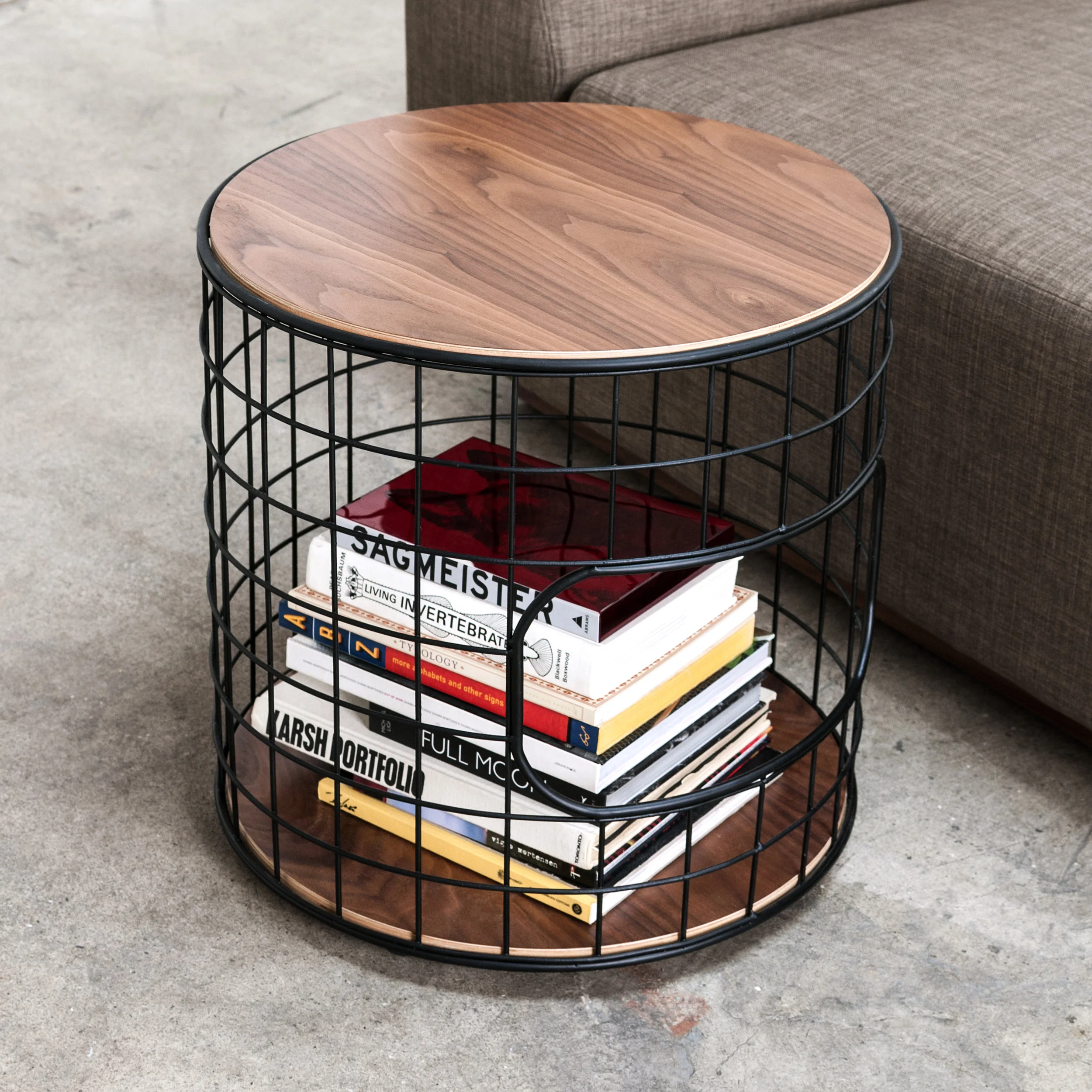 Wireframe End Table - Walnut & Black - L01.jpg