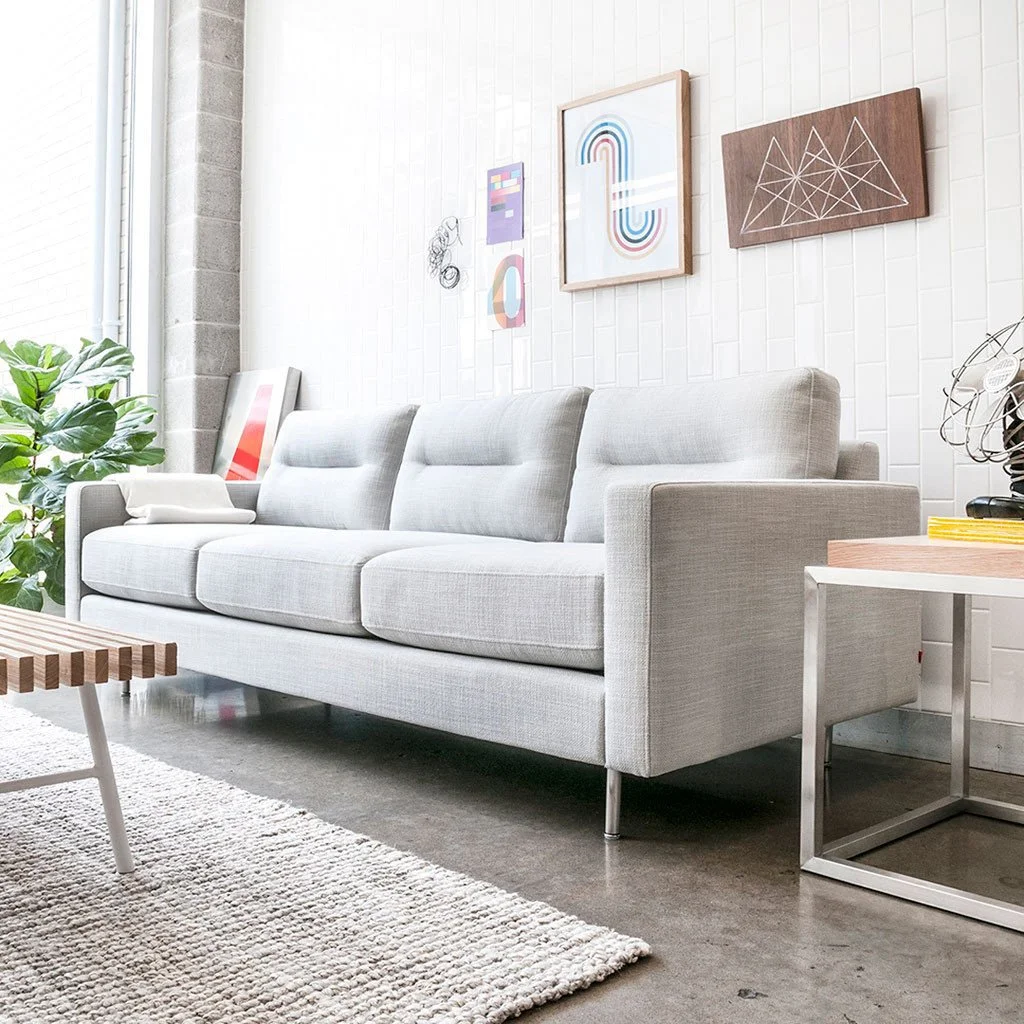 Logan Sofa Stainless Base By Gus Modern Hub Home Logan Sofa Stainless Base By Gus