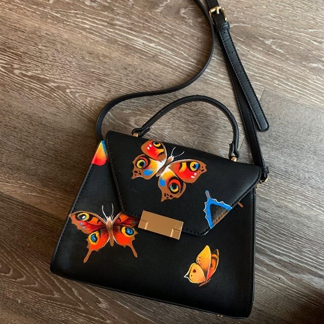 Selling this hand painted colorful butterfly purse I made while bored at home :) $150 DM to claim