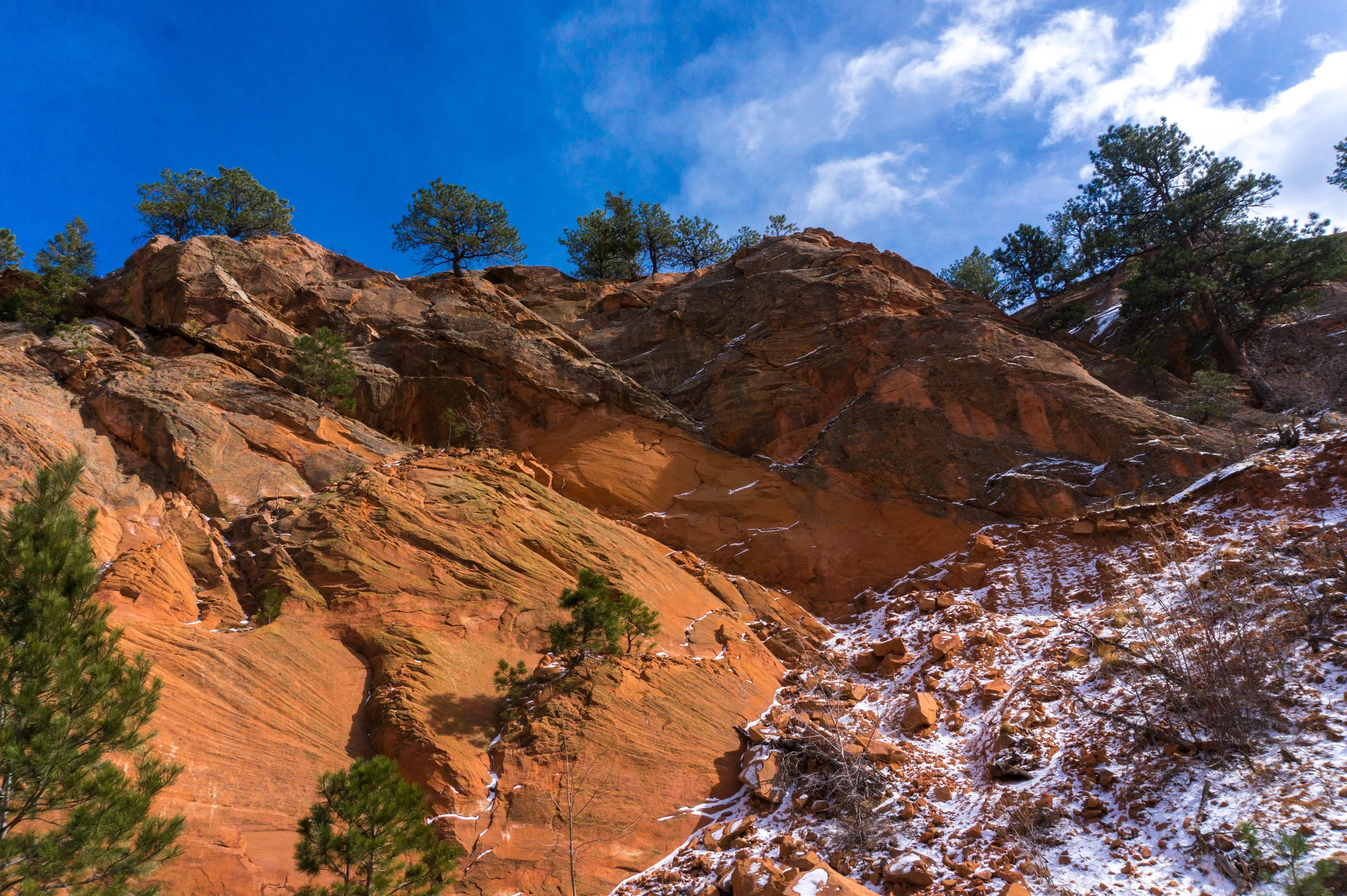 RedRocksOpenSnowyBankandRockwithTrees copy.jpg