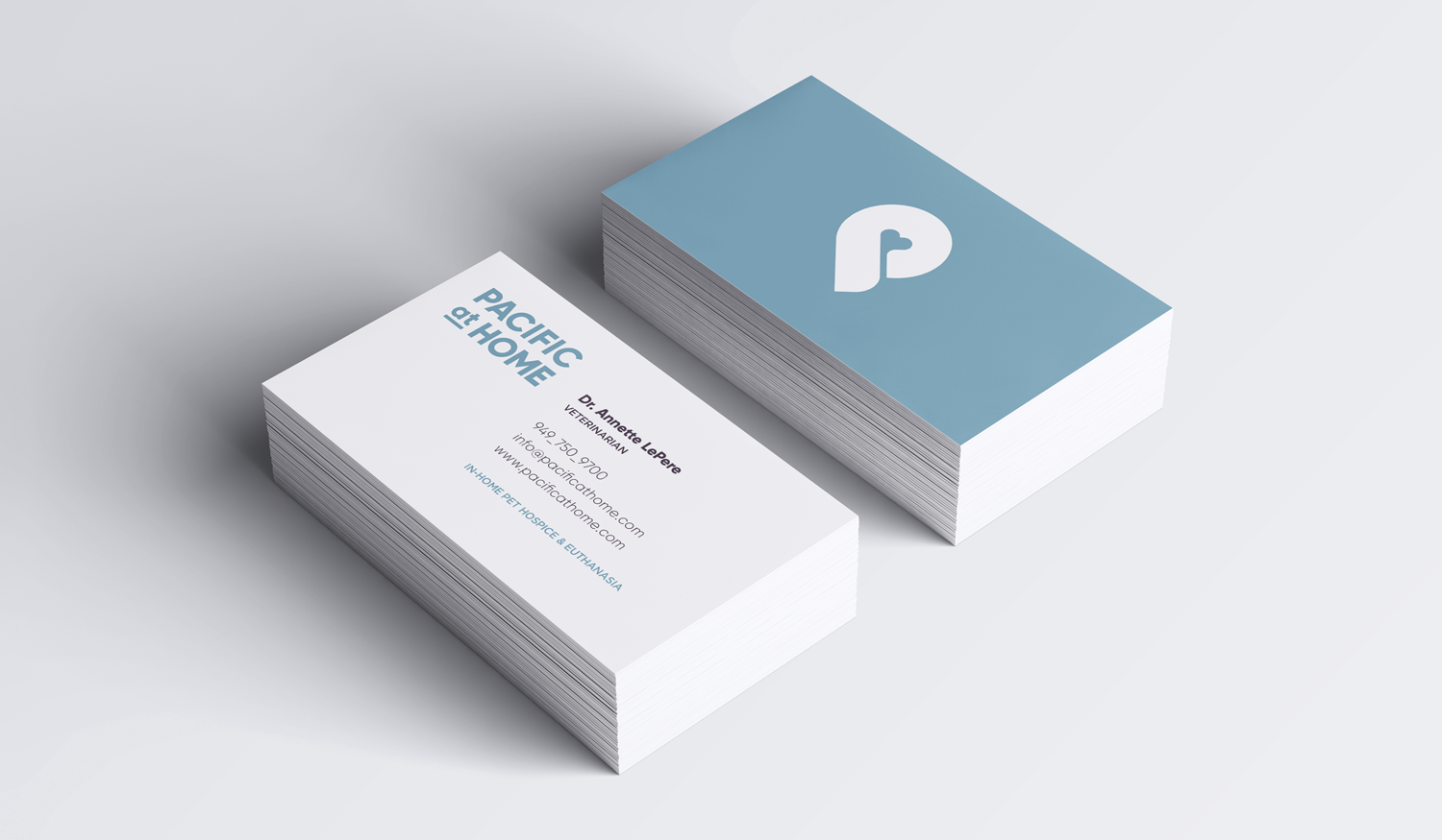 Pacific at Home visual identity business card design