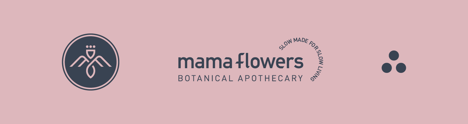 Mama Flowers visual identity symbol logo lockup supporting graphics