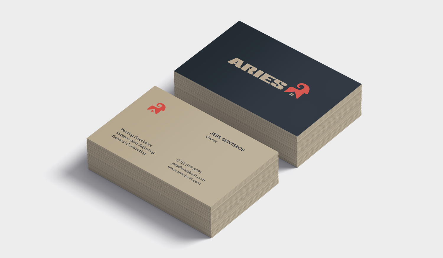 Aries visual identity business card design