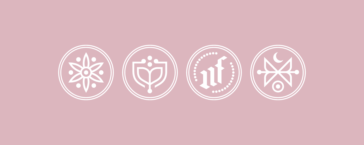 Mama Flowers visual identity icon design