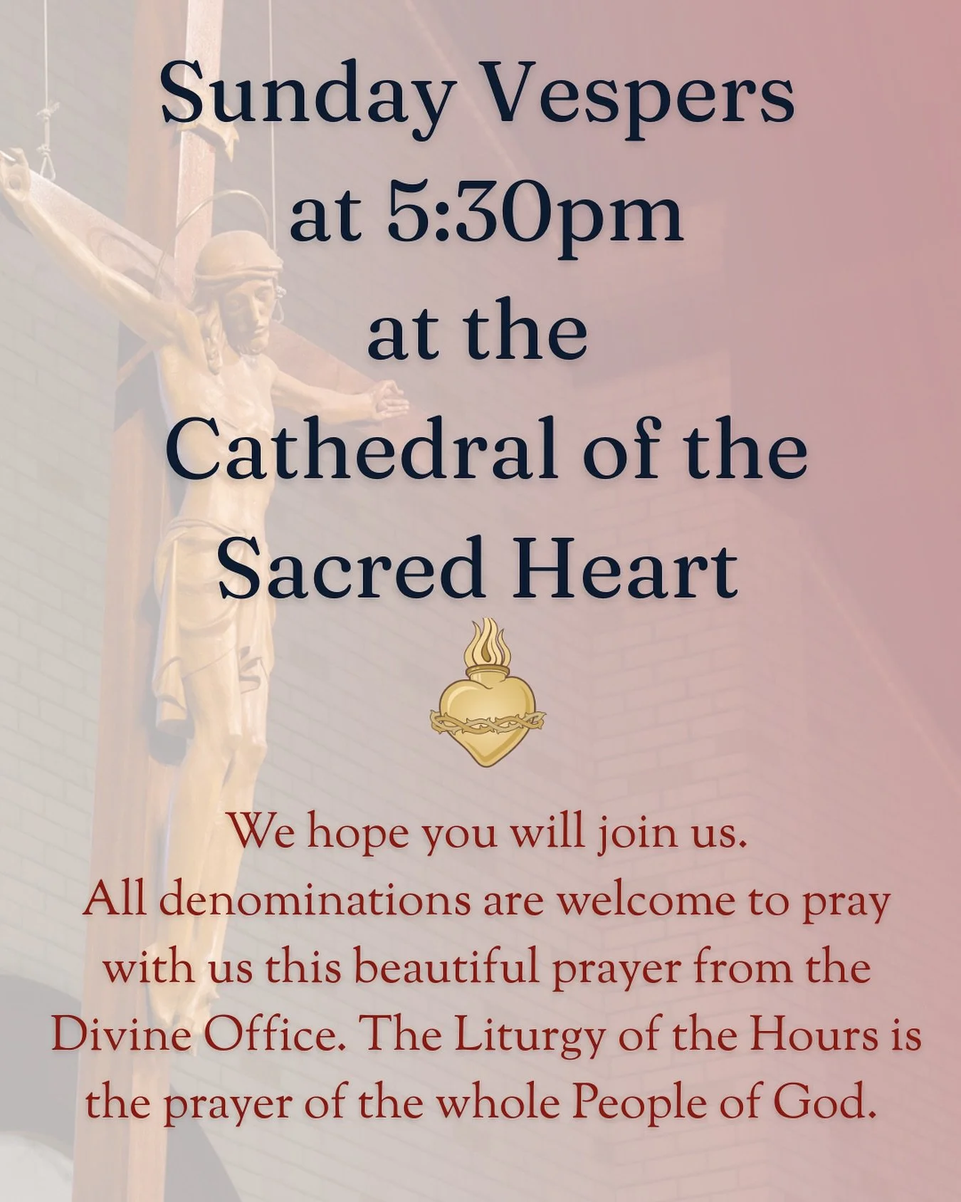 Worship aids are available for all participants. See you on Sundays at 5:30pm!