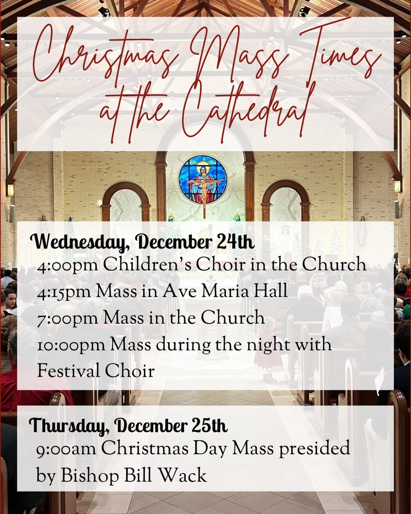 We hope you will join us for Christmas Eve or Christmas Day Mass at the Cathedral!