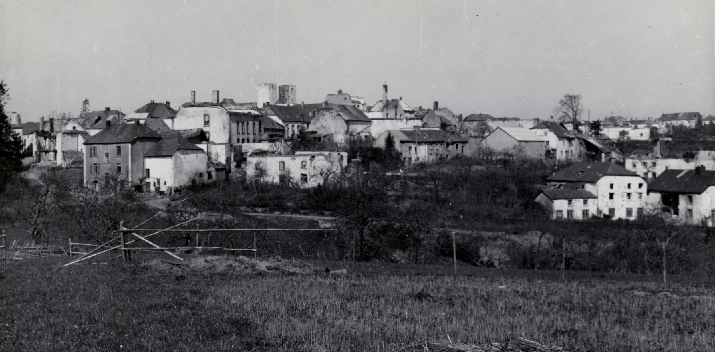 Post war view of Hosingen from Steinmauer Hill; 1945