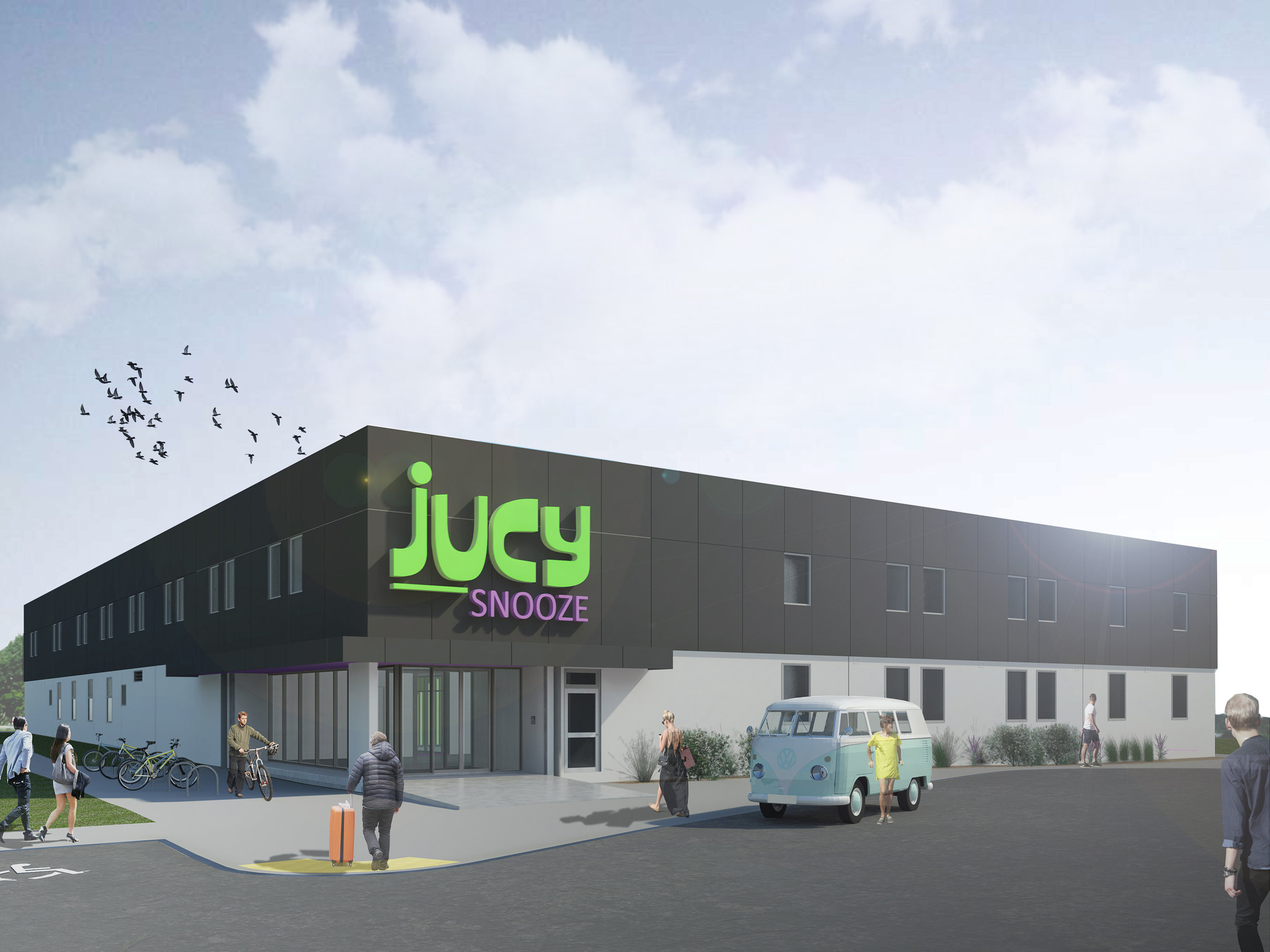 Jucy Snooze Christchurch Exterior Render
