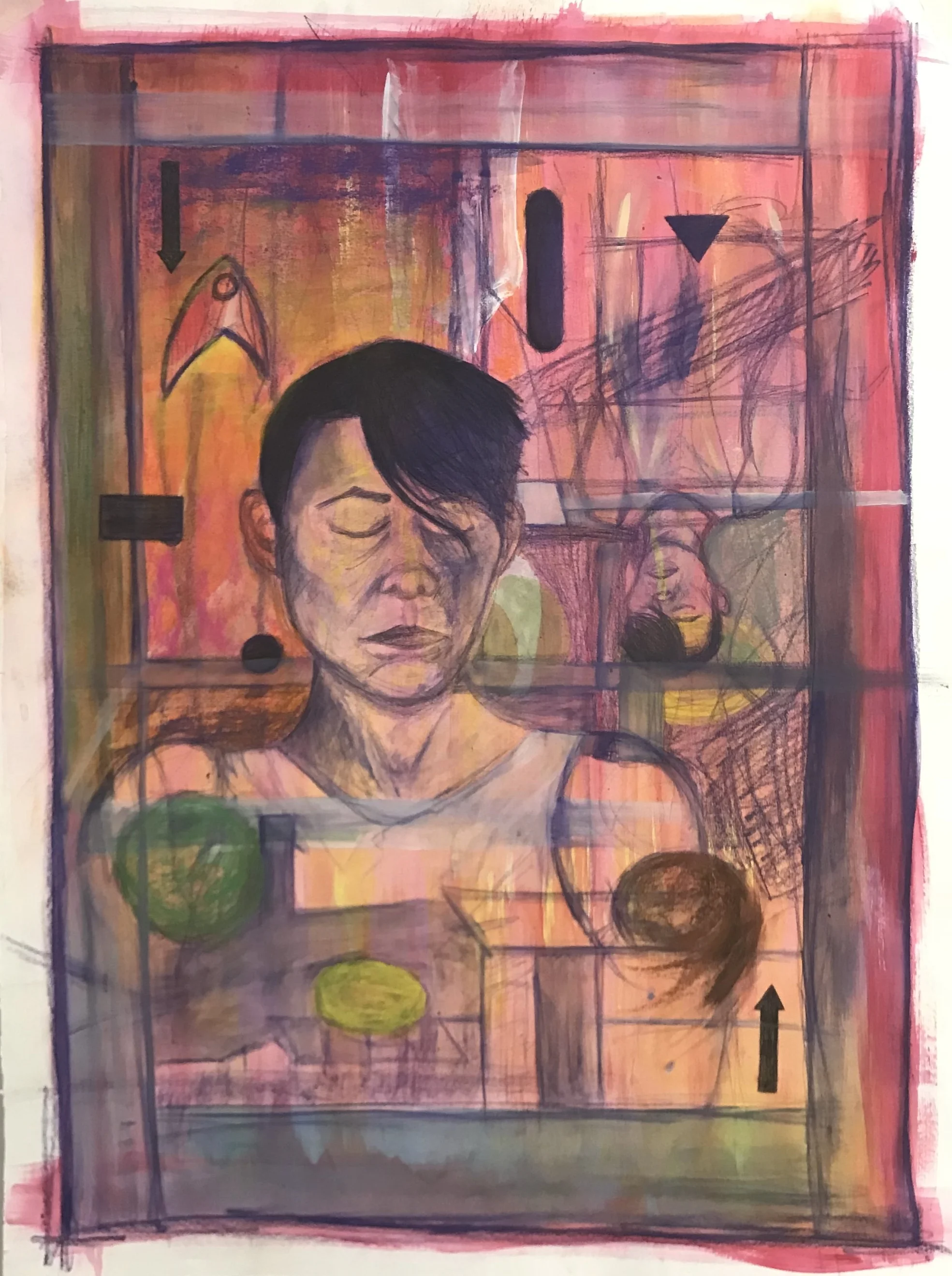Figure Study // Painting 2 Indiana University Northwest Mixed media on paper 2018