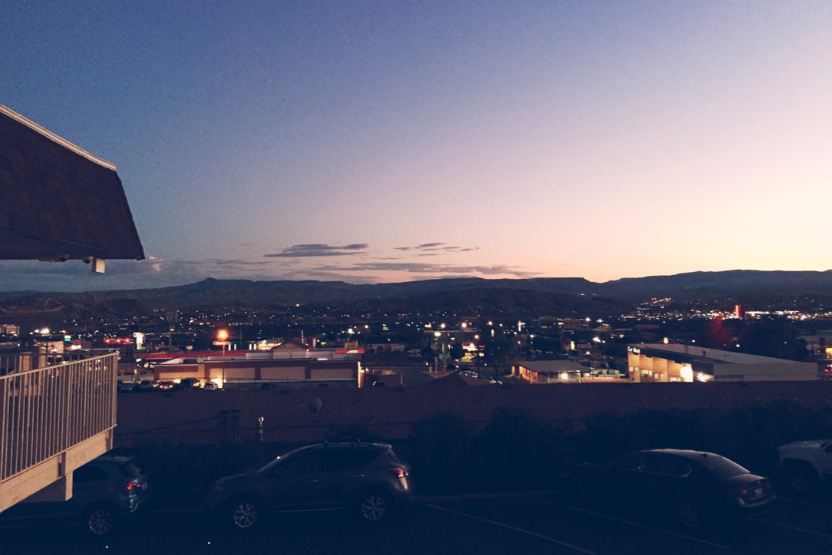 The view of St. George from the hotel.