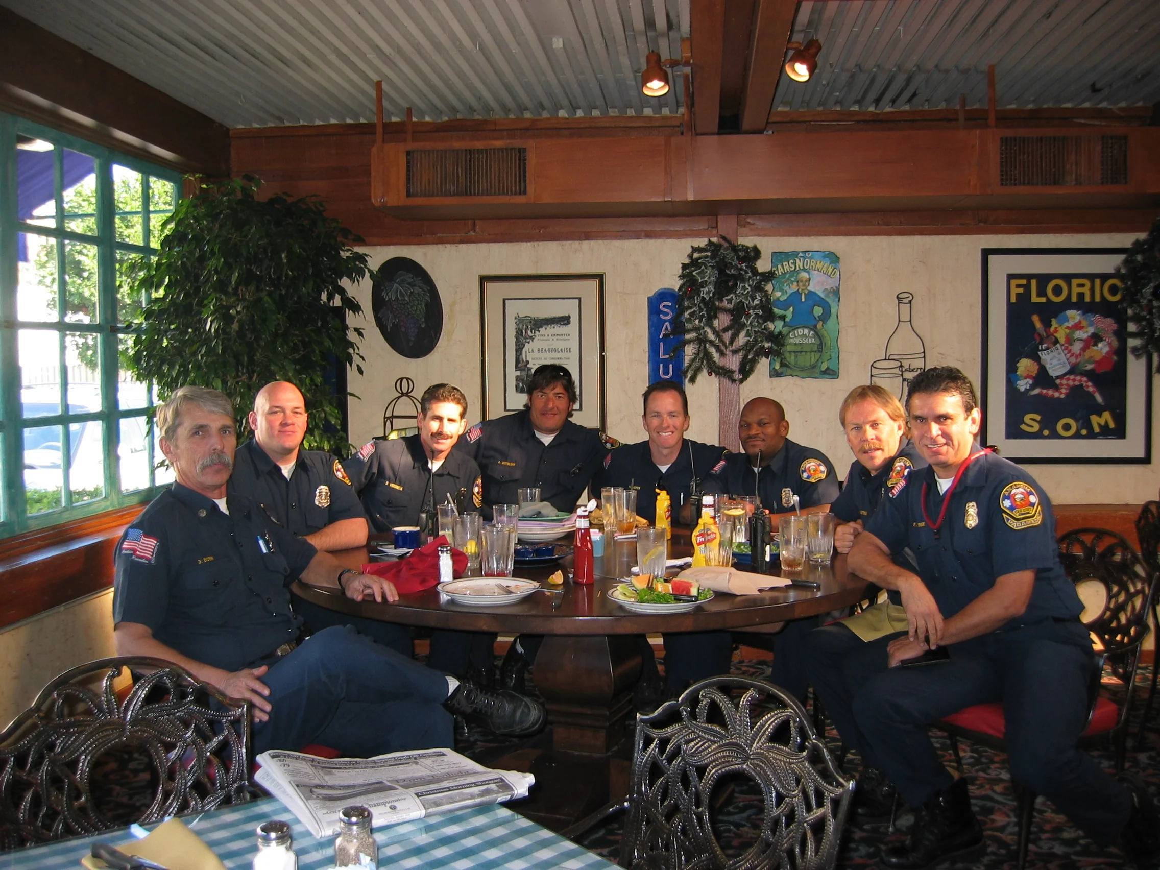 Mimi's Restaurant- Captain Don Zuber, FF Neil Powers, Engineer Dave Verdecia, Alex Mistoloff, ,, Cj Watson, Enginerr Fernando Negrete