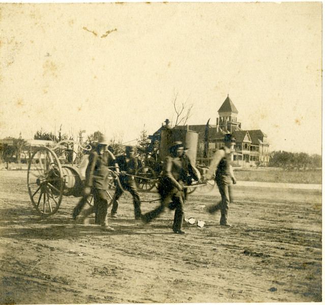 Sophie the hose cart -1895- pulled by volunteers