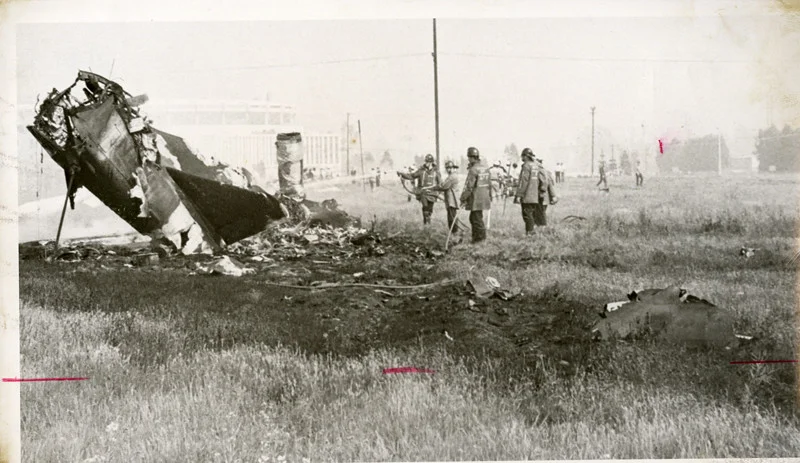 Navy Jet Crash - south of Anaheim Stadium - 1969