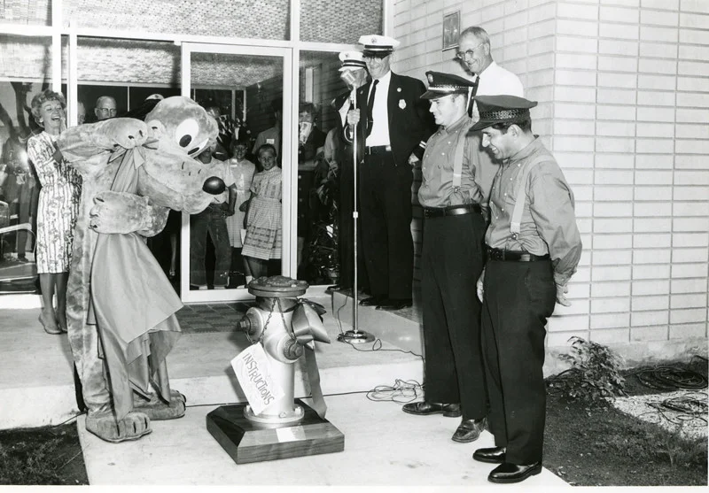Hydrant presented by Disney Fire Dept, Man on Microphone - Disney Chief