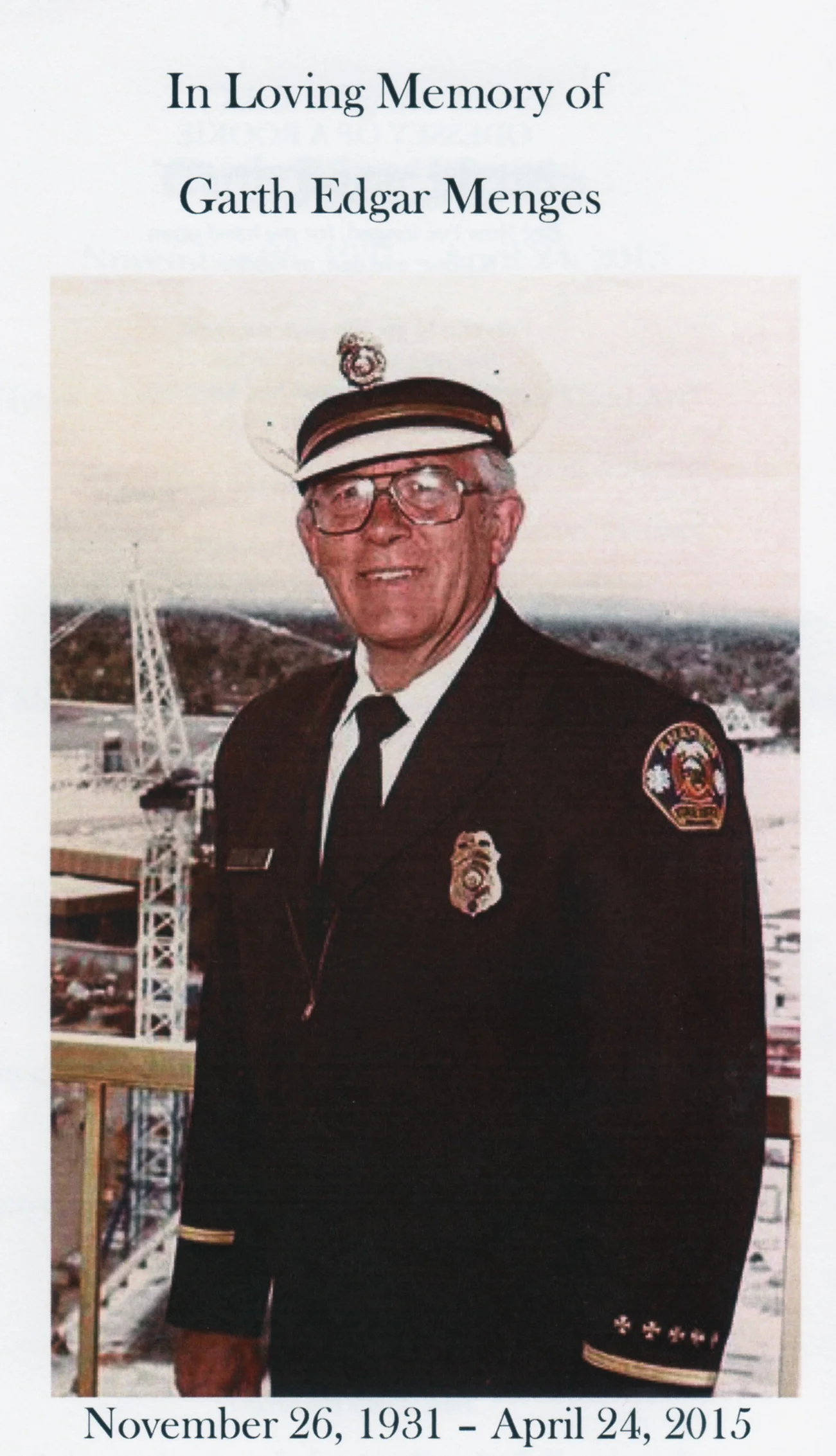 Garth Menges - Fire Marshall - 1956-1985