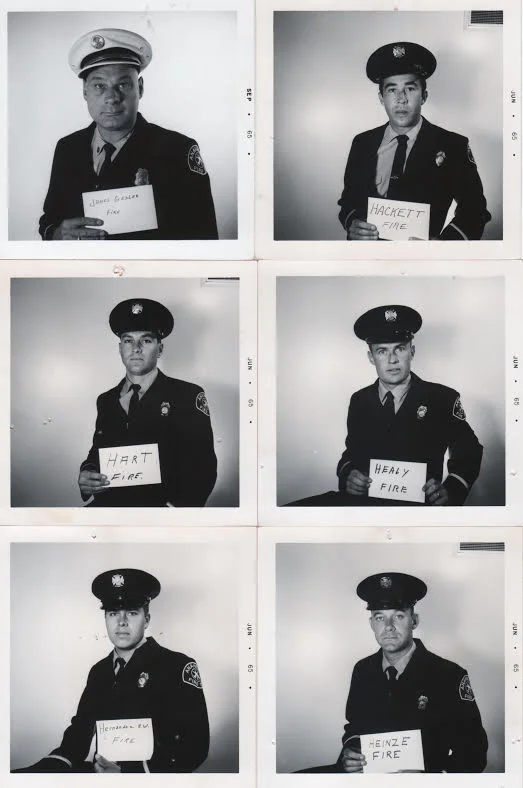 1965-6 B/C Jim Gesler  1949 1977,Jerry Hart  1962 2000, Bob "Herman" Hernadez  1963 2001, Ed Hackett  1962 1987, Tim Healy  1963 - final alarm 1990