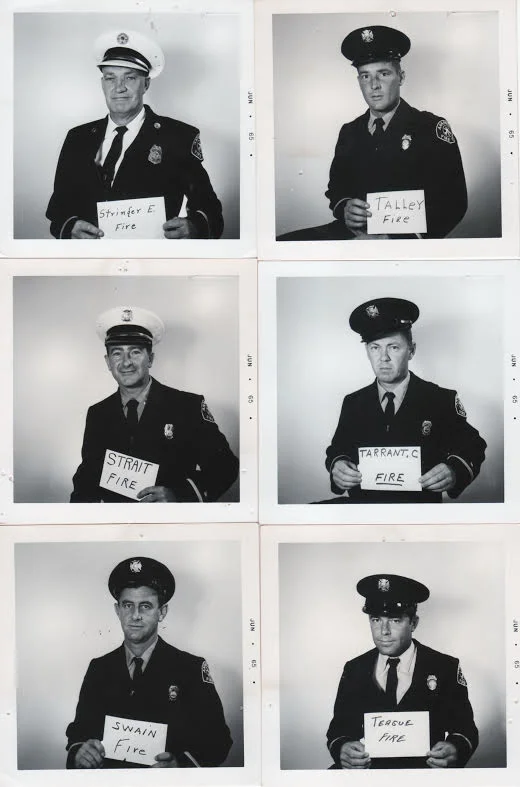 1965-13 Fire Chief Ed Stringer  1940 1971, Ed Strait  1957 1984, Bill Swain  1958 1986, Bill "Willard" Talley  1960 1985, Charlie "Granny" Tarrant, Neil Teague  1961 1987