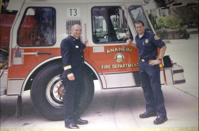 Battalion Chief Benny Ramirez and son Jimmy Ramirez Engineer