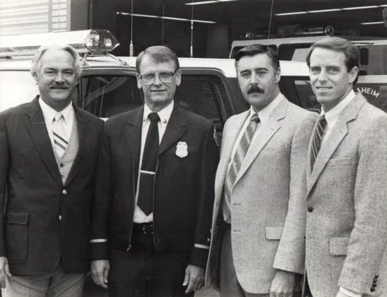 Assistant Chief Ron Evans Fire Marshal Mike Doty  Fire Chief Darrell Hartshorn Future Fire Chief Jeff Bowman