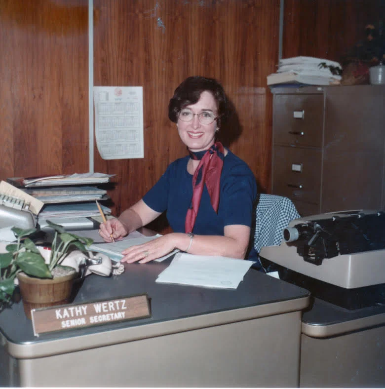 Fire Chief's secretary Kathy Wertz  1976
