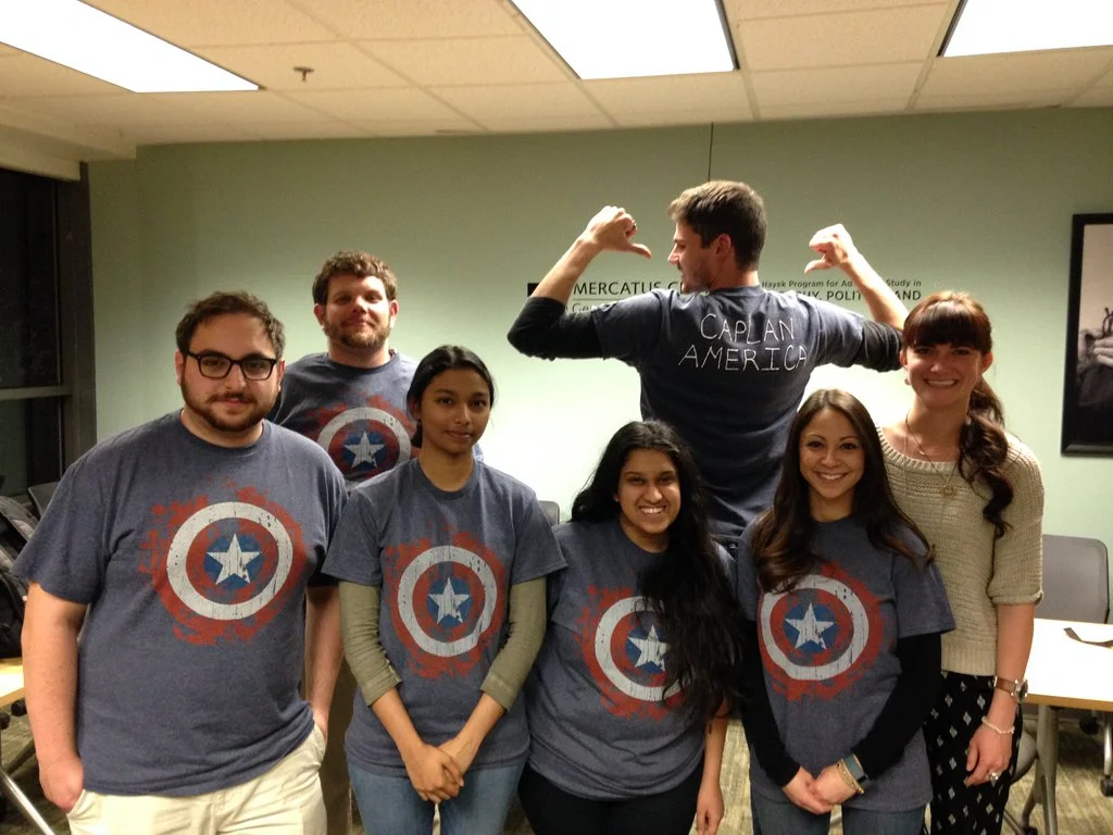 The students debated Bryan Caplan vs. Donald Wittman, team "Caplan America" won most-spirited team!