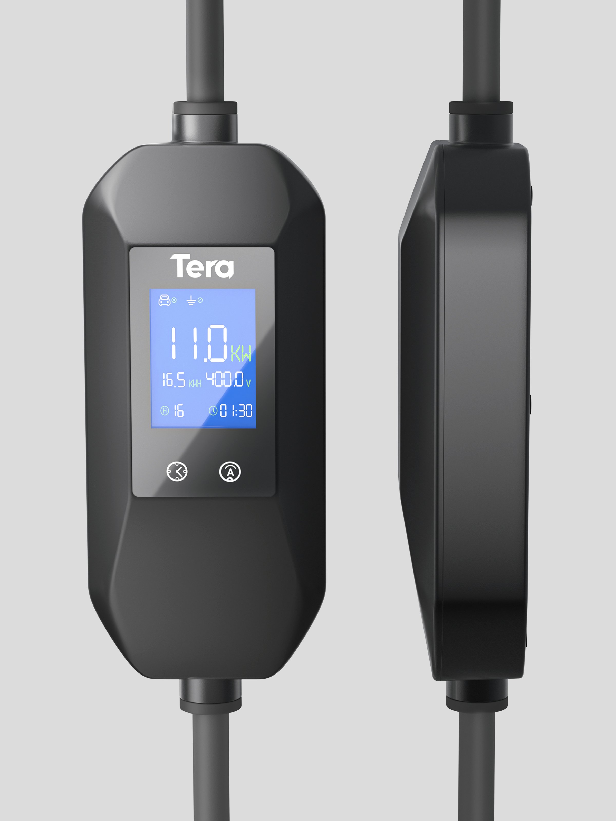  The P06 Portable EV Charger has the largest display as well as the most compact housing of any portable charger on the market. 