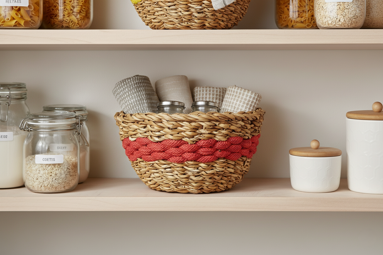 Seagrass Jute Bowl Red