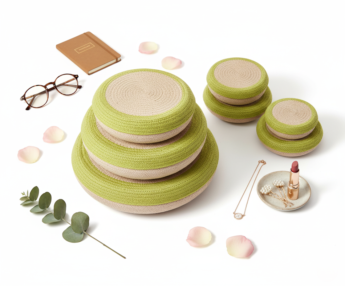 Jute Basket With Lid Green Rim (5).png
