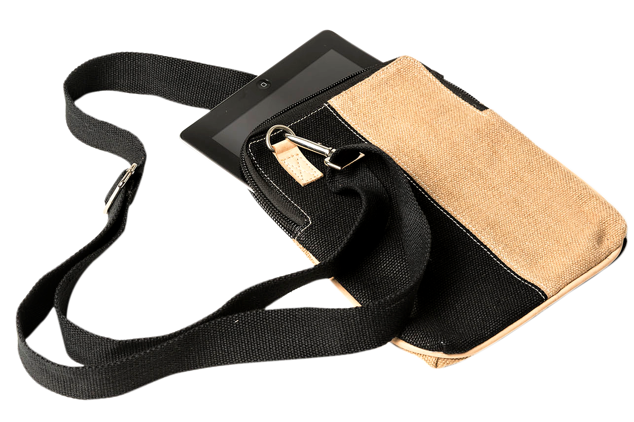 Jute Satchel black & natural
