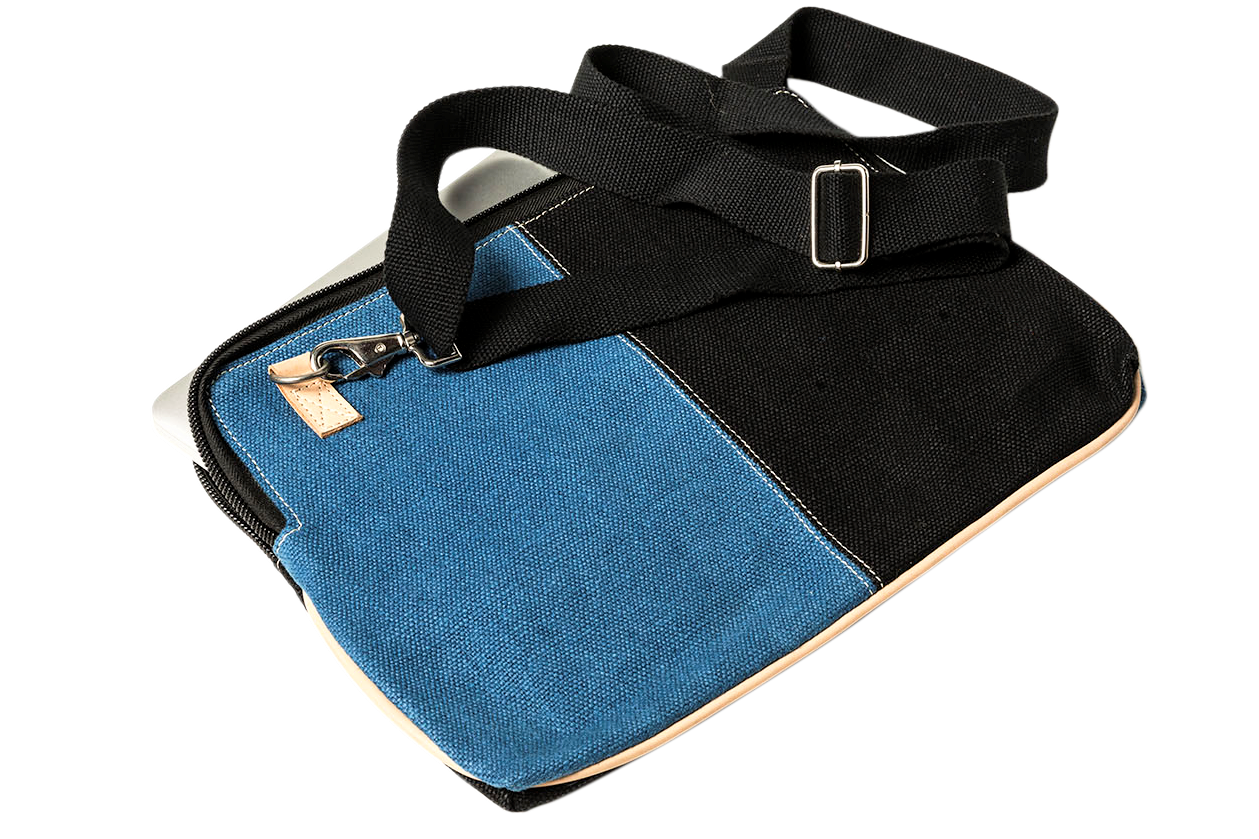 Laptop Bag Blue & Black with shoulder strap