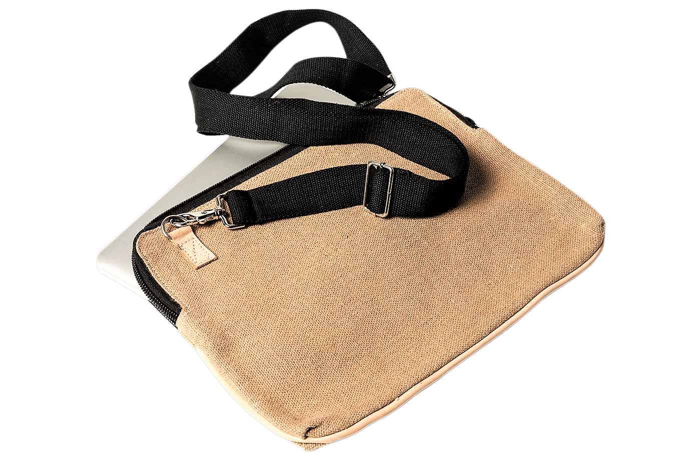 Laptop Bag Natural with shoulder strap